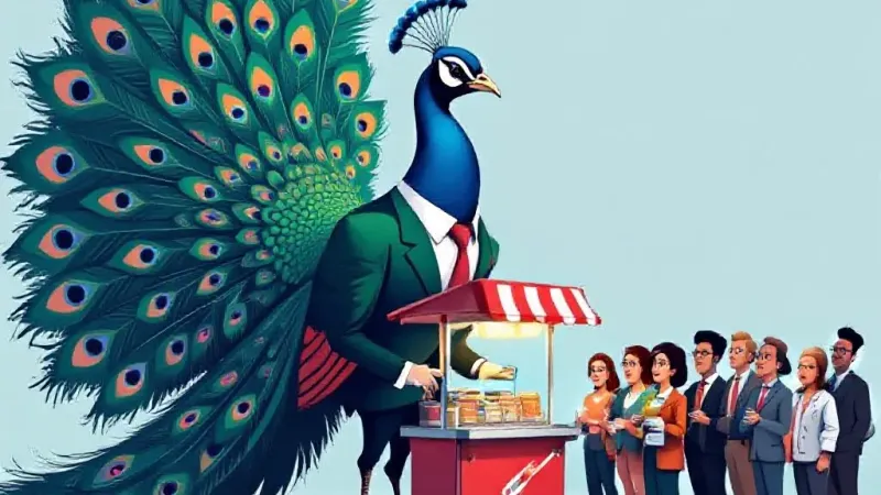 Peacock Charges for Life's Existential Joke